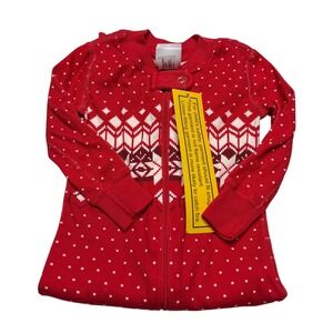 HANNA ANDERSSON Pajamas Red Nordic Fair Isle Organic Cotton Kids 12-18 Months